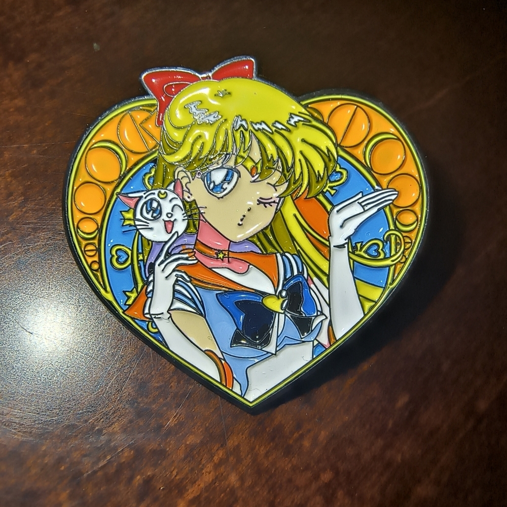 Sailor Moon Heart Enamel Pin - Colorful Anime Charm